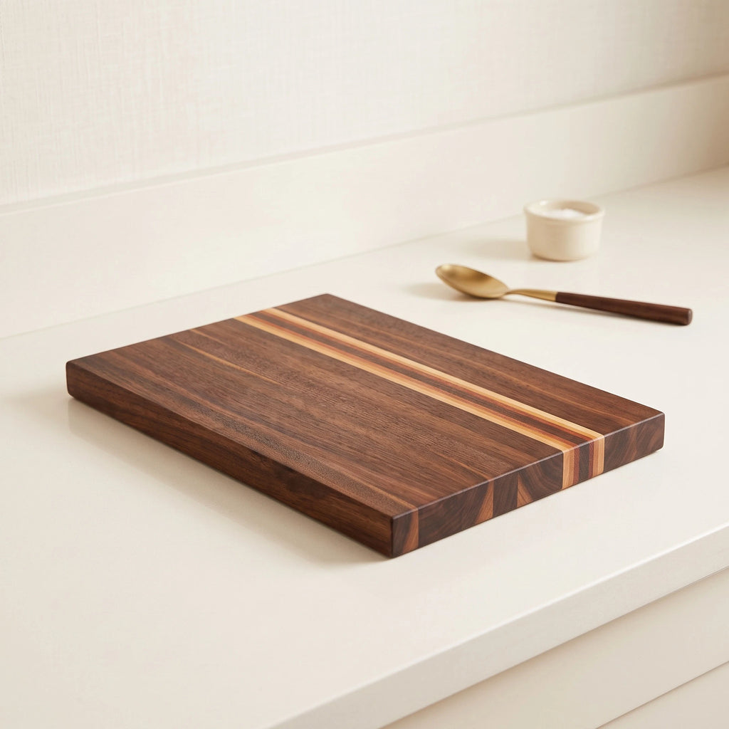 Edge Grain Walnut Cutting Board With Accents | 18”x11.75”