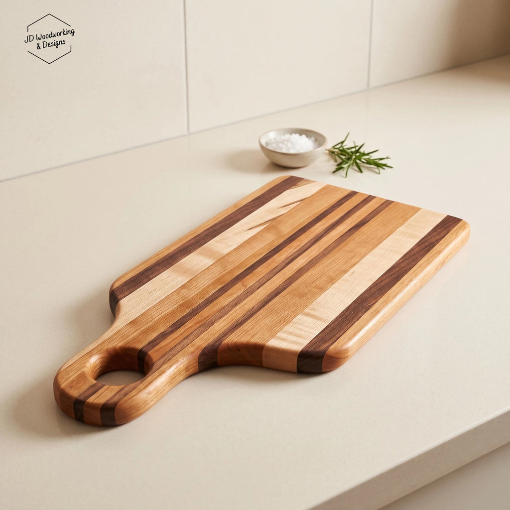 Edge Grain Charcuterie Board Mixed Hardwoods | 14.5”x7.25”