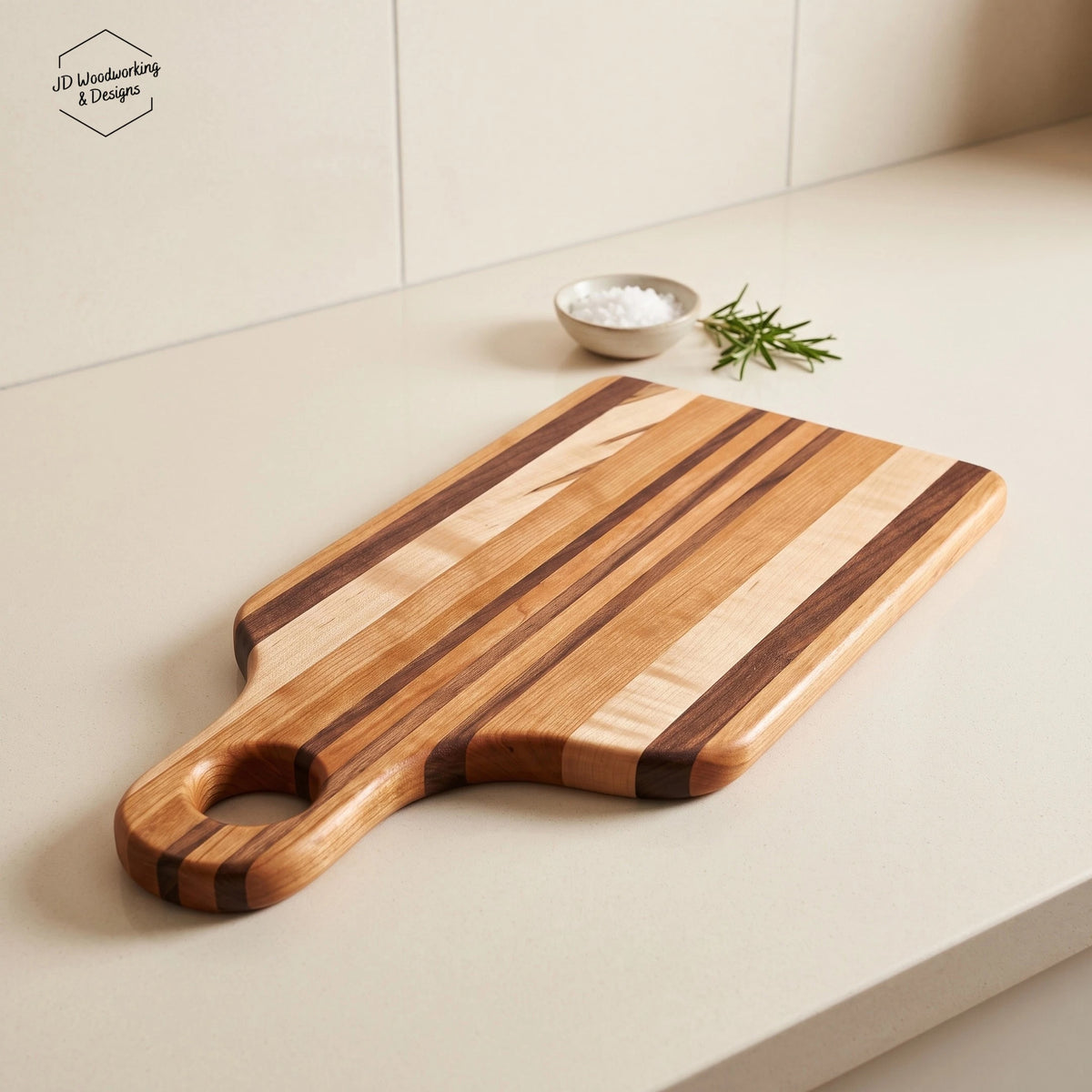 Edge Grain Charcuterie Board Mixed Hardwoods | 14.5”x7.25”