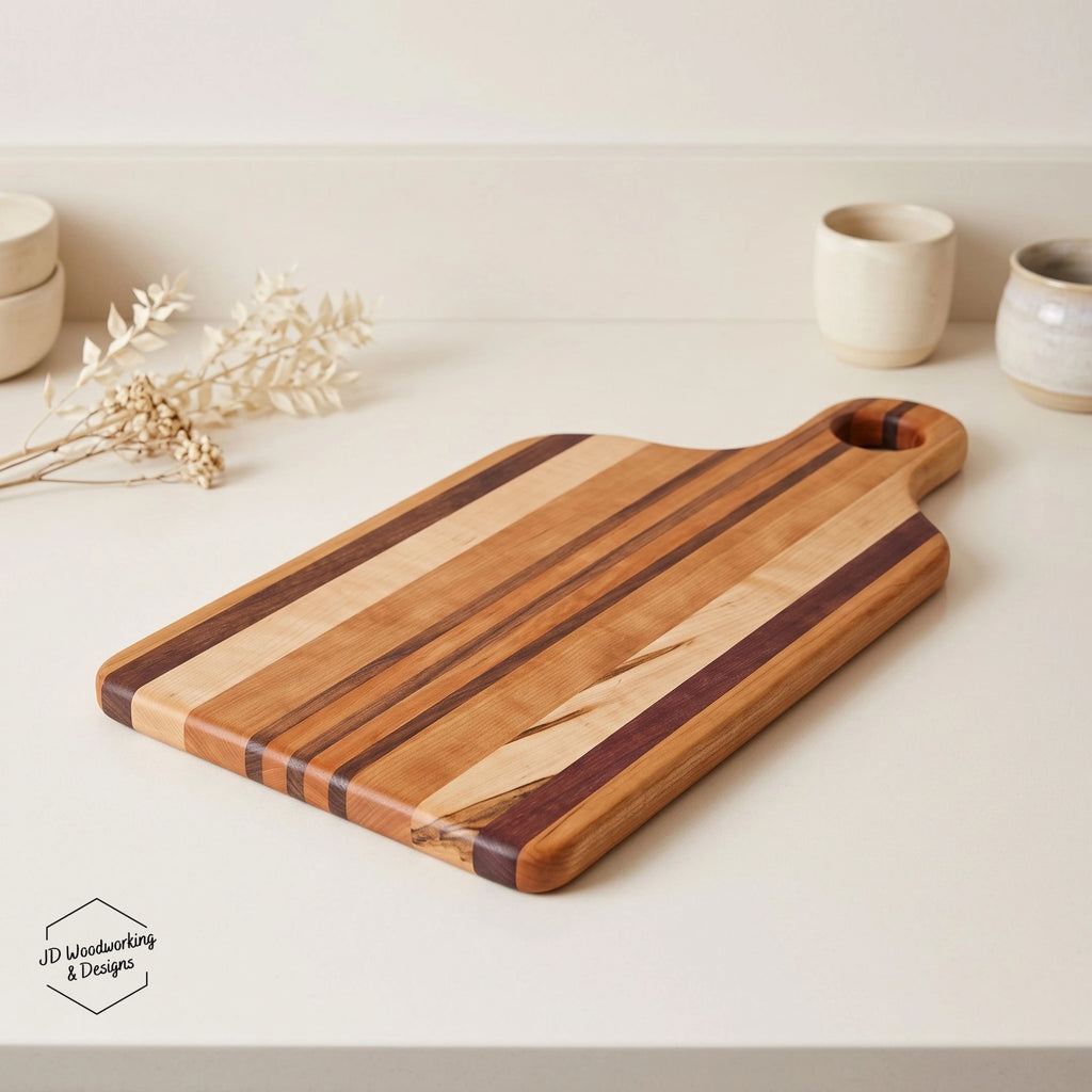 Edge Grain Charcuterie Board Mixed Hardwoods | 14.5”x7.25”