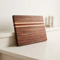 Edge Grain Walnut Cutting Board With Accents | 18”x11.75”
