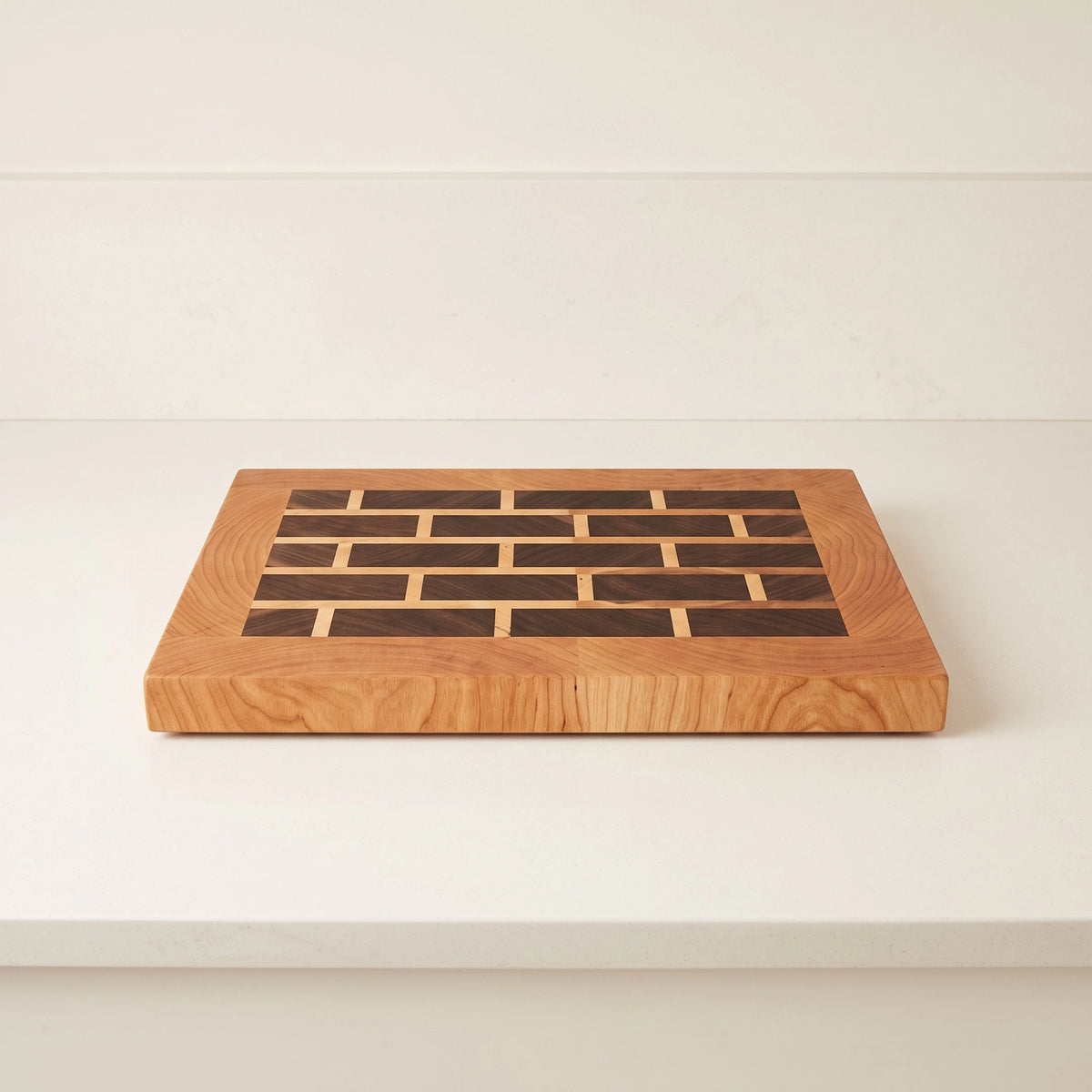 End grain cutting board, 13.5 by 9.75 inches, handcrafted hardwood