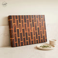 End Grain Brick Pattern Cutting Board | Walnut & Cherry 17”x11.25”