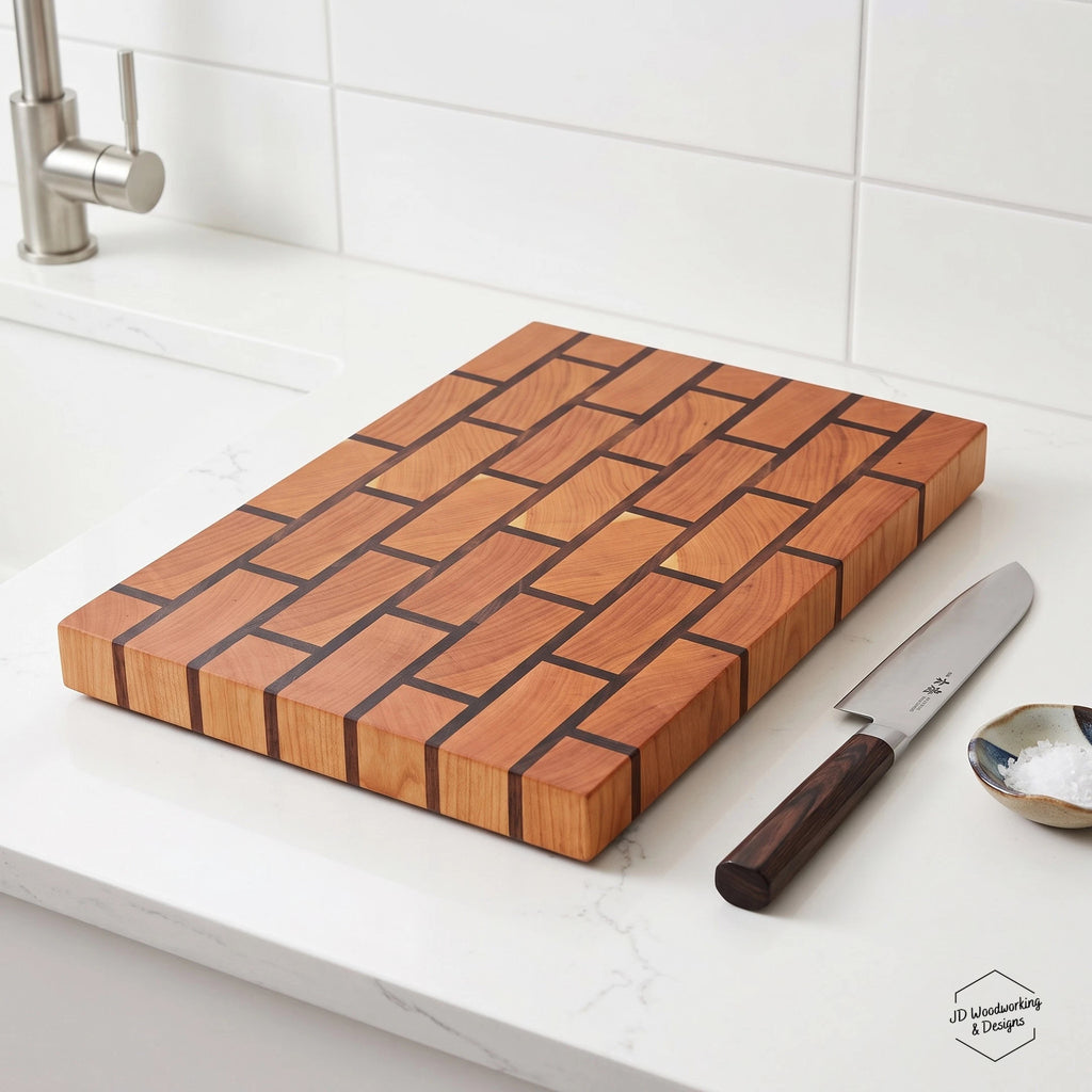 Brick Pattern Cutting Board Cherry & Walnut | 15.75”x11.5”