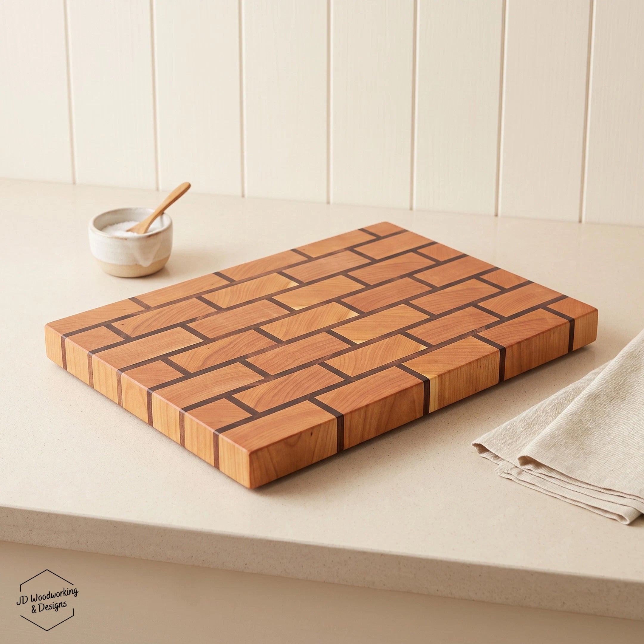 Brick Pattern Cutting Board Cherry & Walnut | 15.75”x11.5”