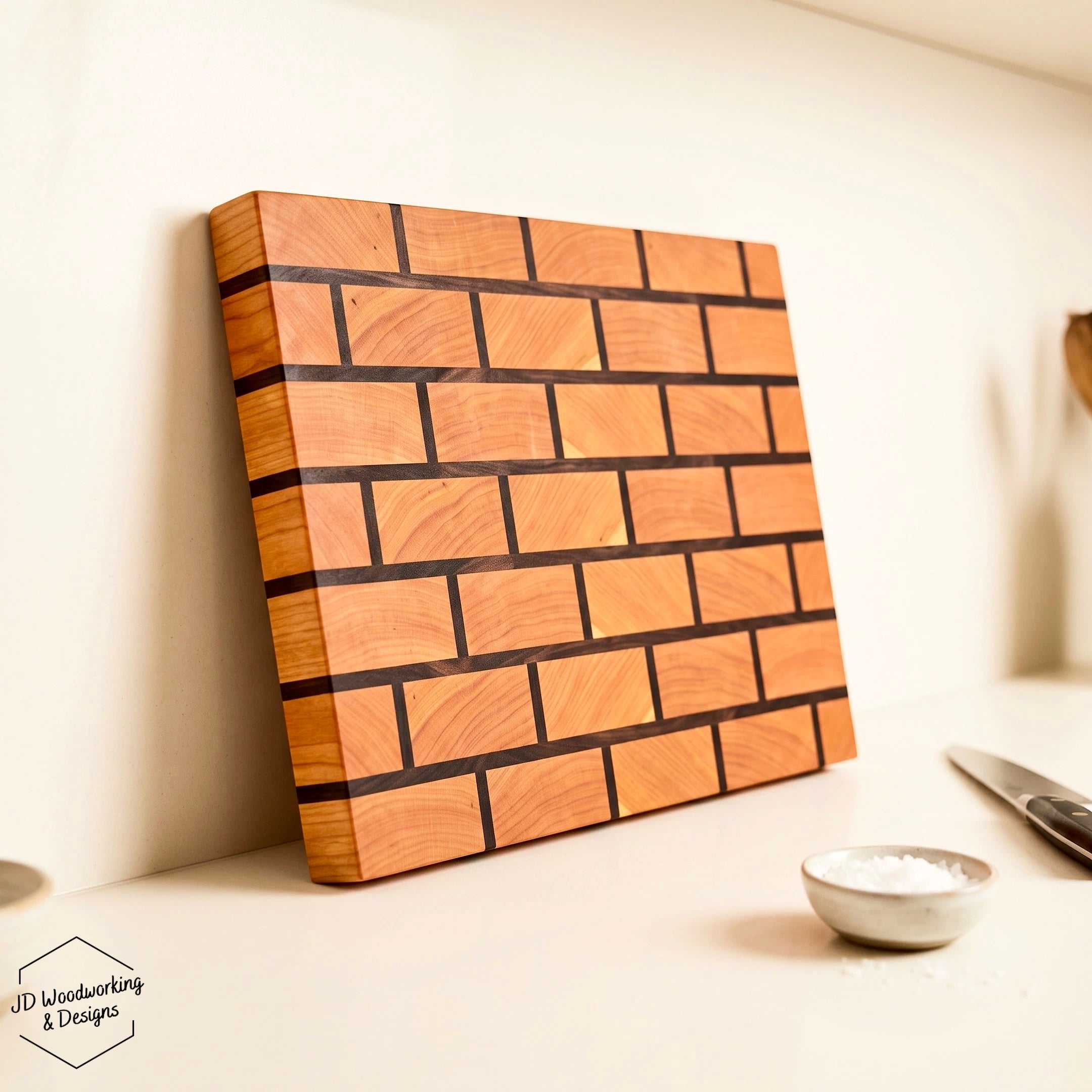 Brick Pattern Cutting Board Cherry & Walnut | 15.75”x11.5”