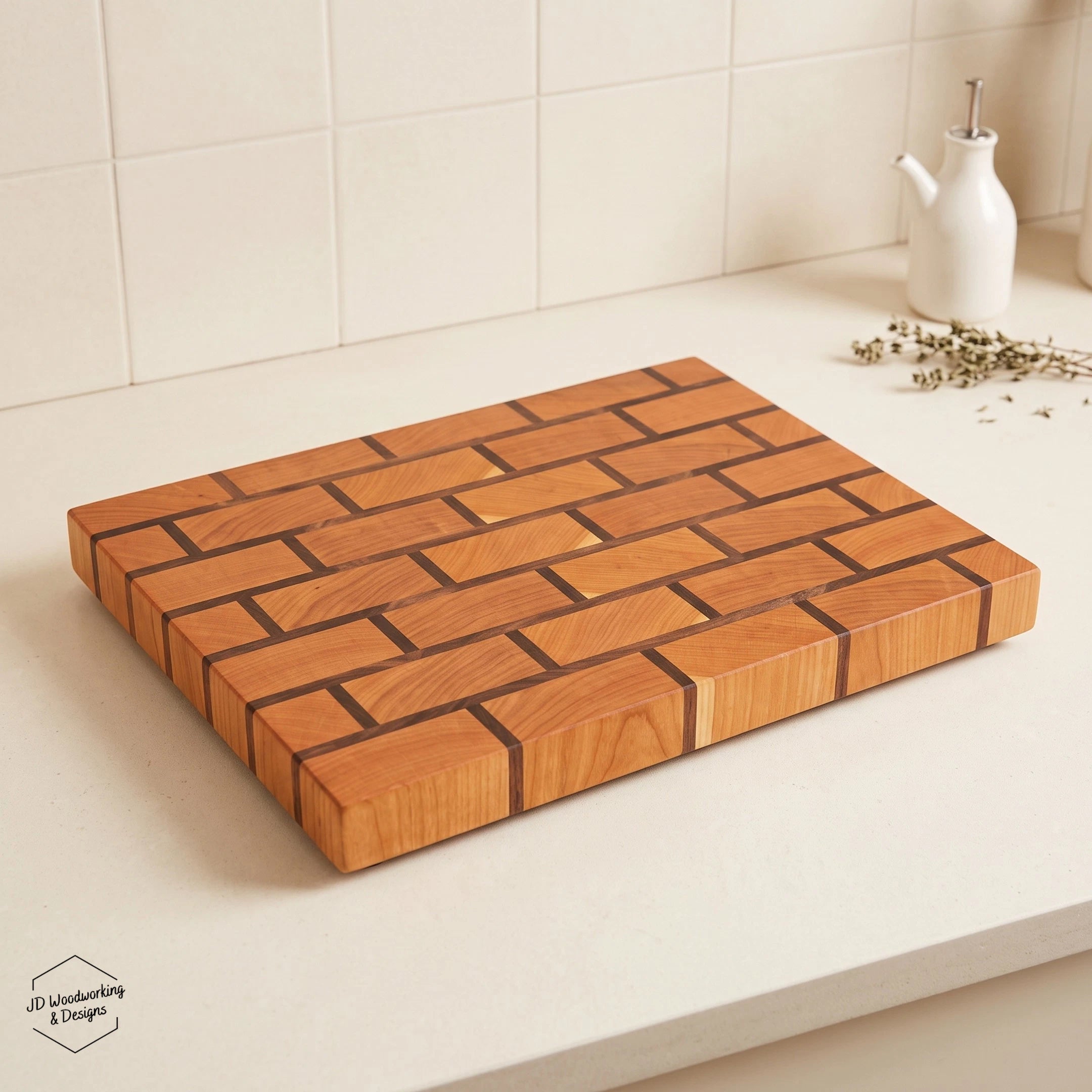 Brick Pattern Cutting Board Cherry & Walnut | 15.75”x11.5”