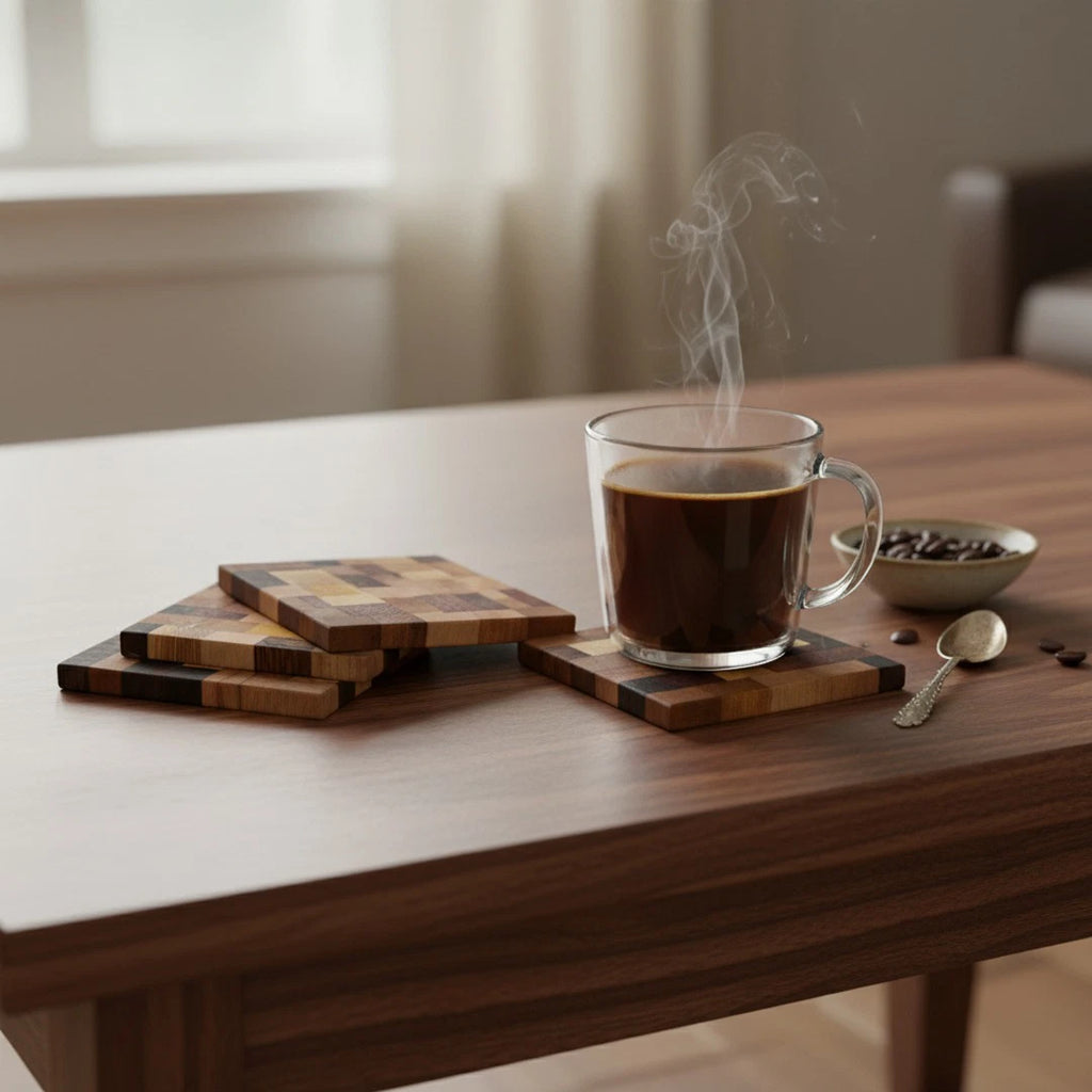 End Grain Chaos Coasters Set of 4