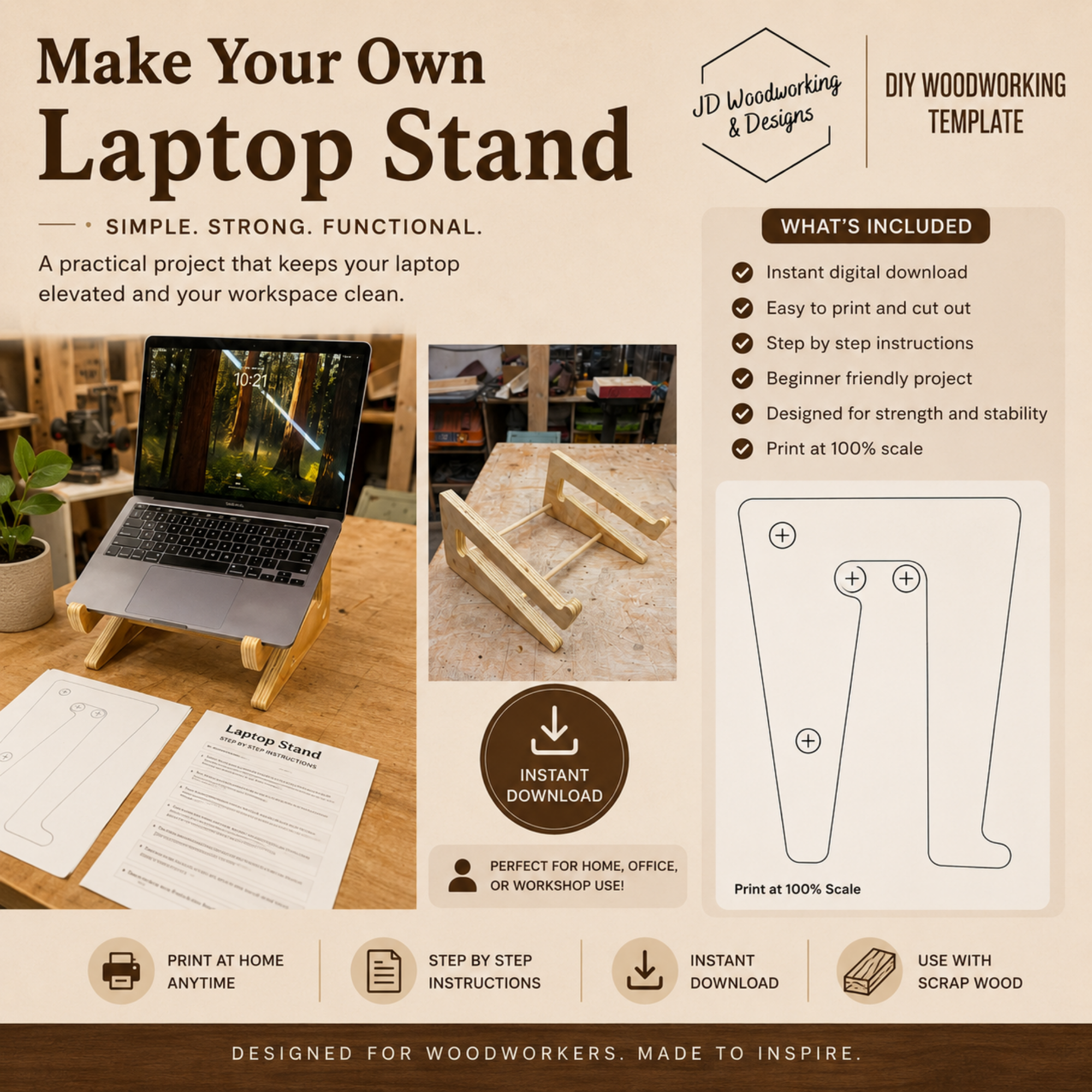 Laptop Stand Woodworking Plans
