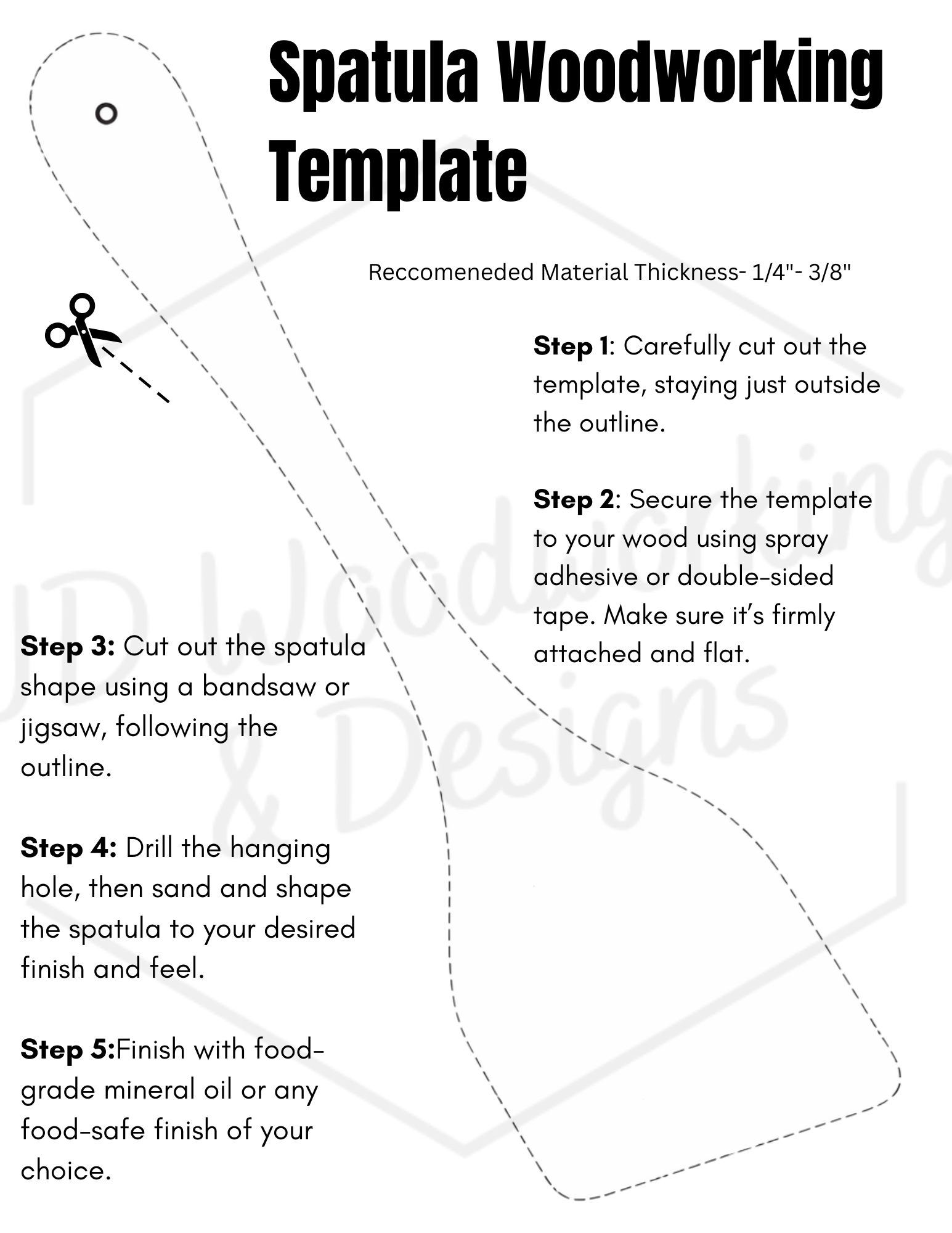 Spatula Woodworking Template