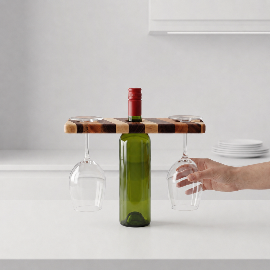 Decorative Wine Caddy Mixed Wood