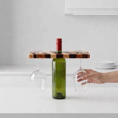 Decorative Wine Caddy Mixed Wood