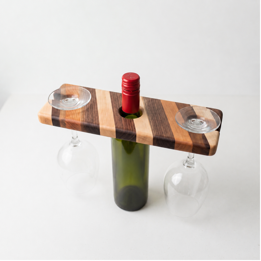 Decorative Wine Caddy Mixed Wood