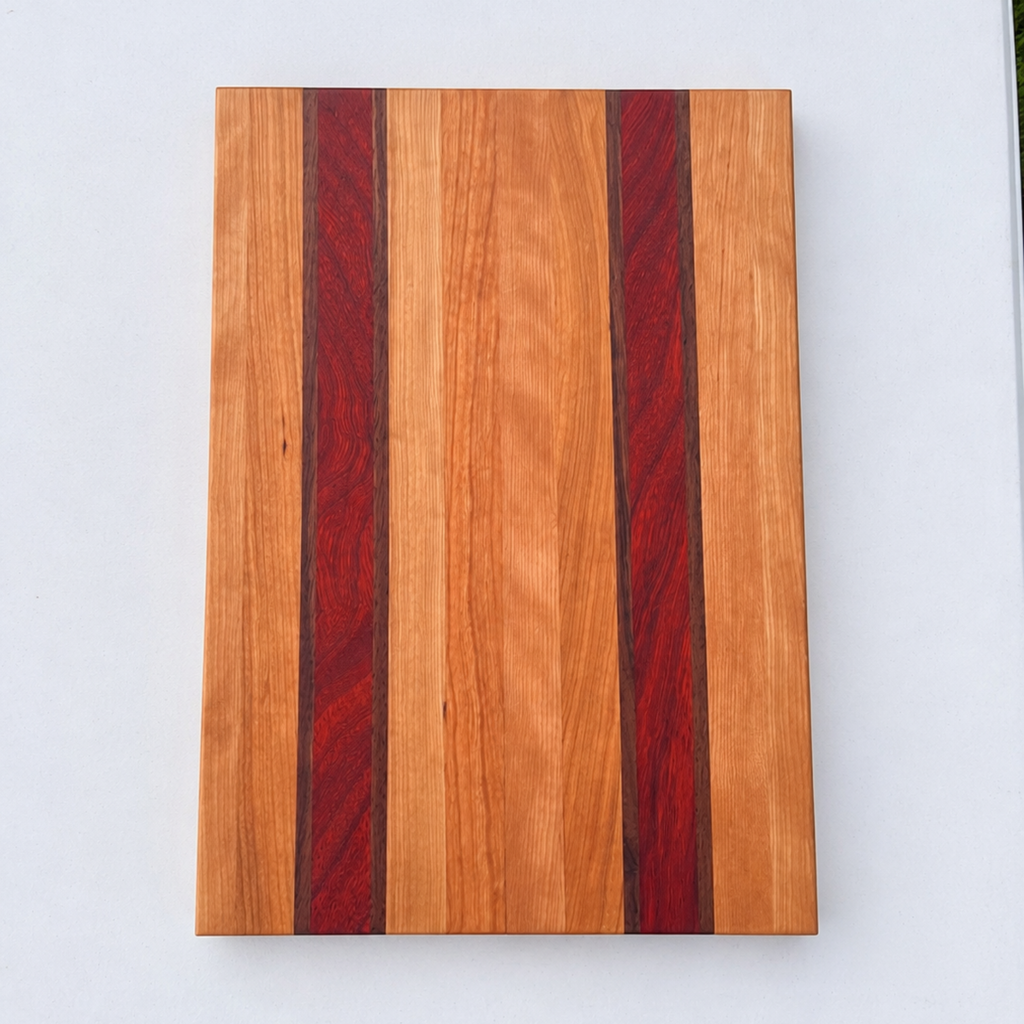 Edge Grain Cherry Cutting Board With Accents