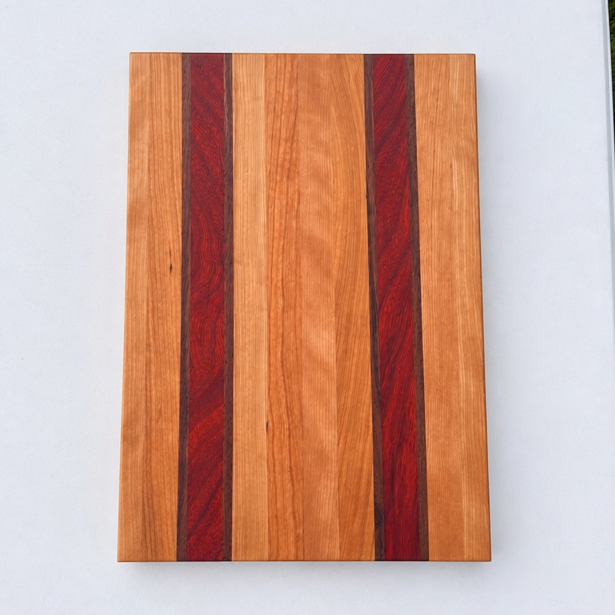 Edge Grain Cherry Cutting Board With Accents