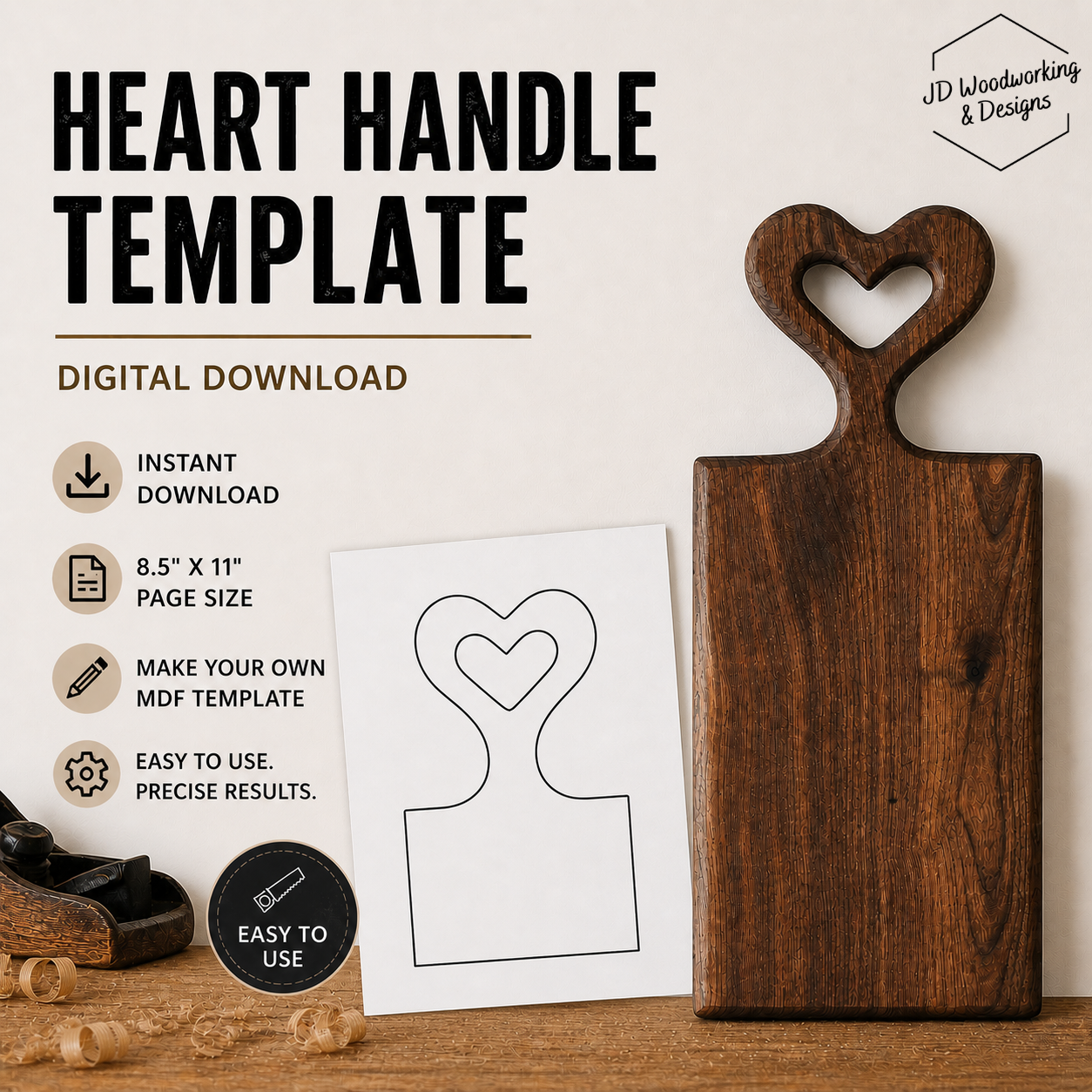 Heart Handle Template
