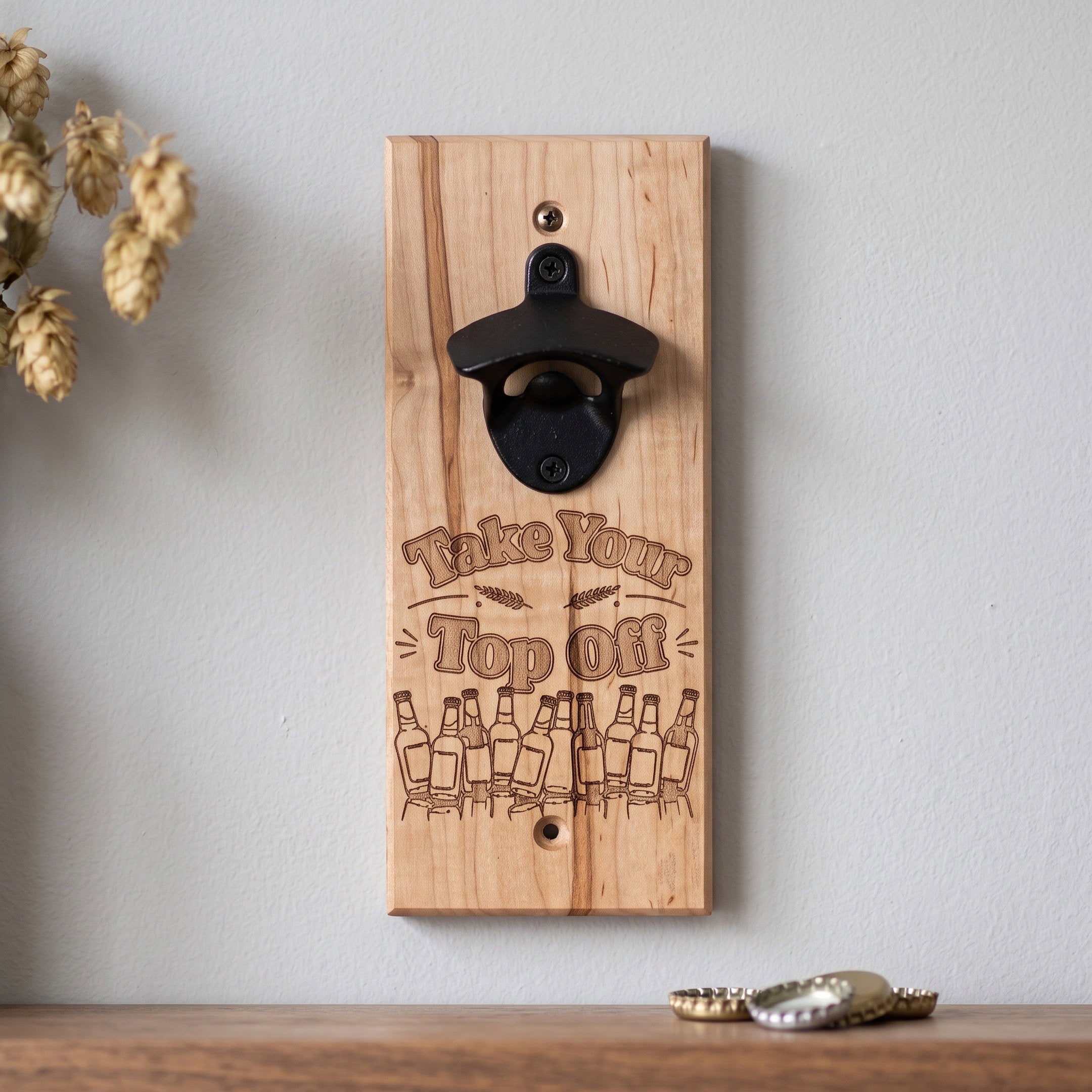 Wall Mounted Bottle Opener Ambrosia Maple